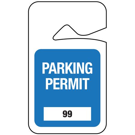 Stock Numbered Rearview Mirror Parking Permit Hanging Tags 2 7/8x4 7/8 ...