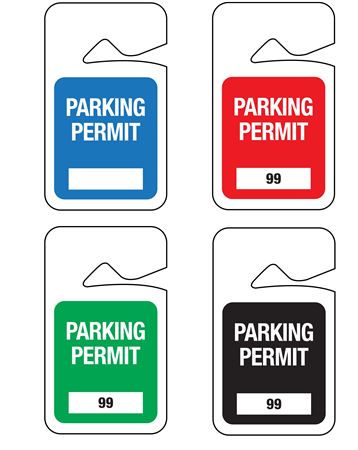 Stock Unnumbered Rearview Mirror Parking Permit Hanging Tags 2 7/8x4 7/ ...