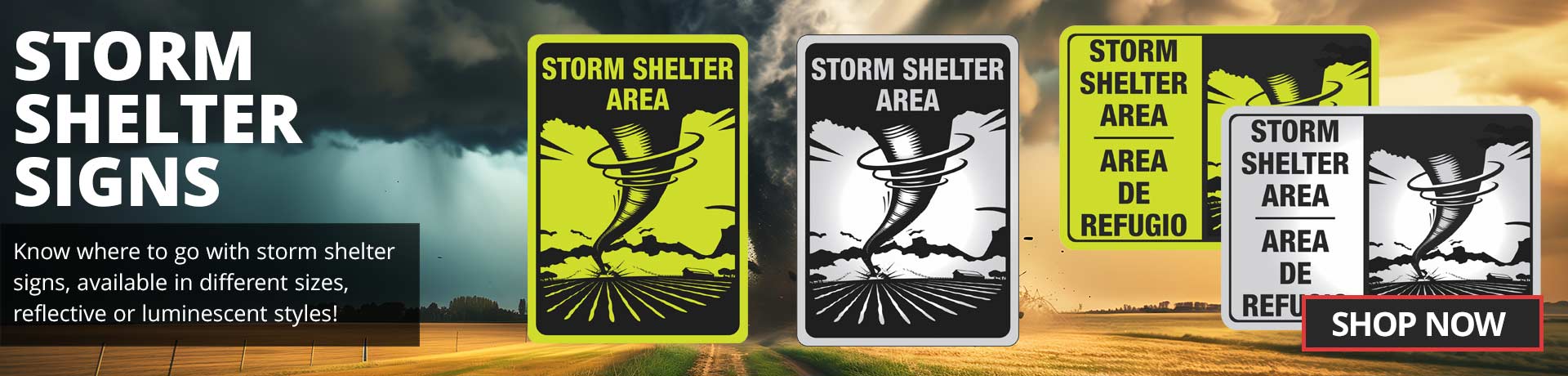 Storm Shelter Signs