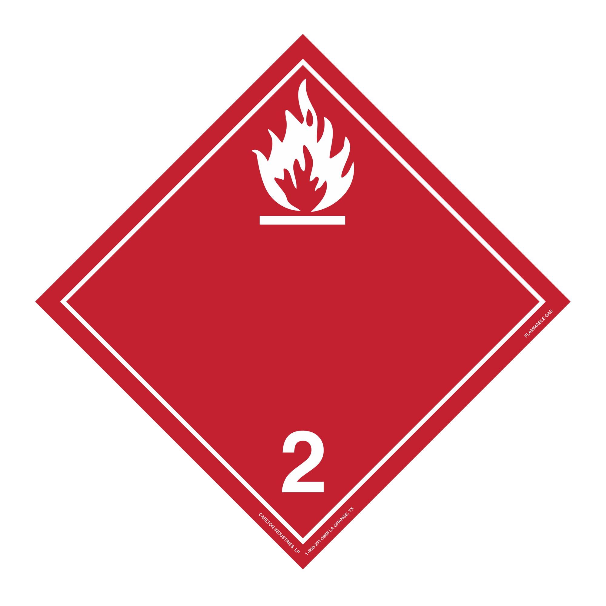 Class 2 - Flammable Gas International Wordless Placard | Carlton Industries