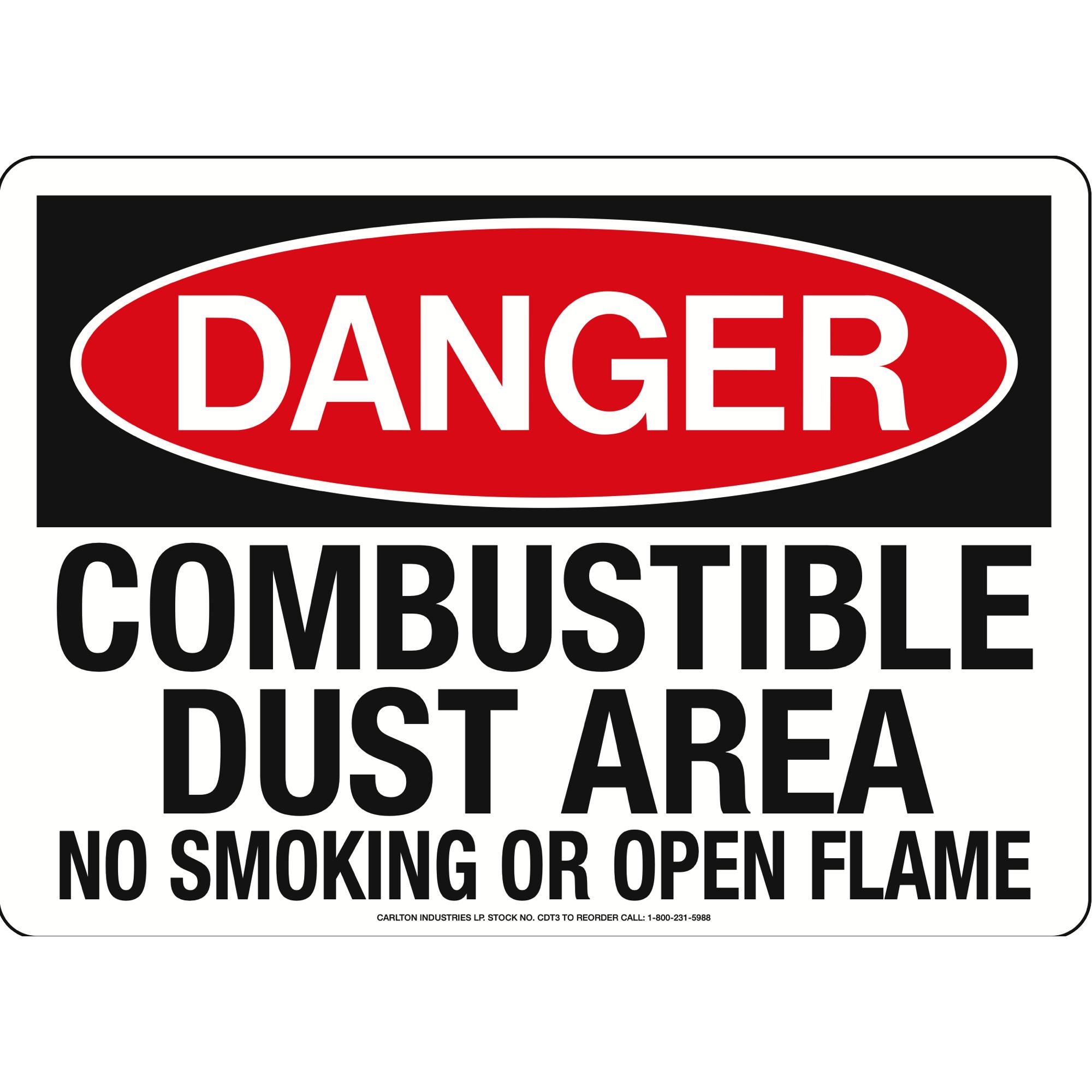 Combustible Dust Area No Smoking/ Open Flame | Carlton Industries