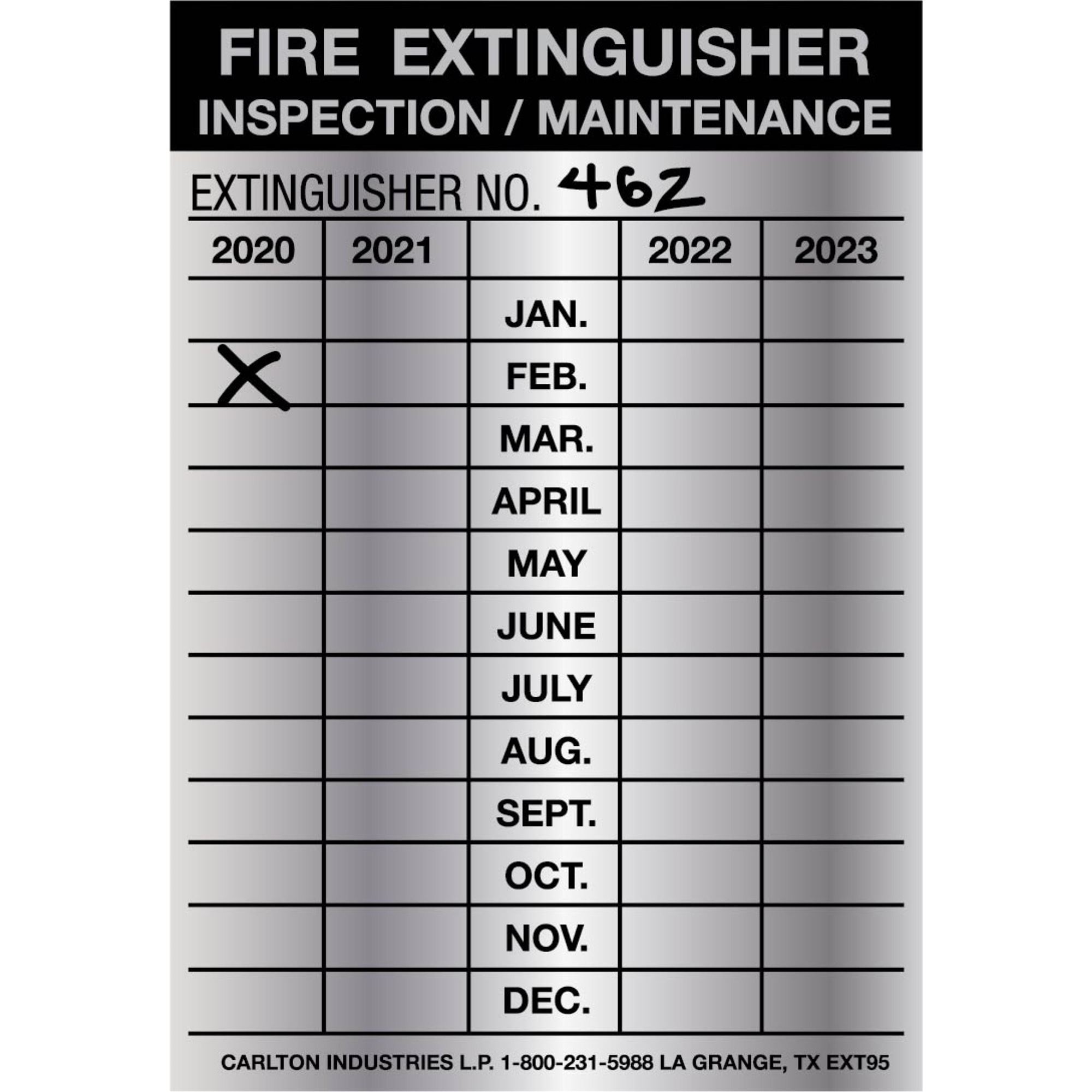 Aluminum Fire Extinguisher Inspection Tags - 5 mil Indentable Aluminum ...