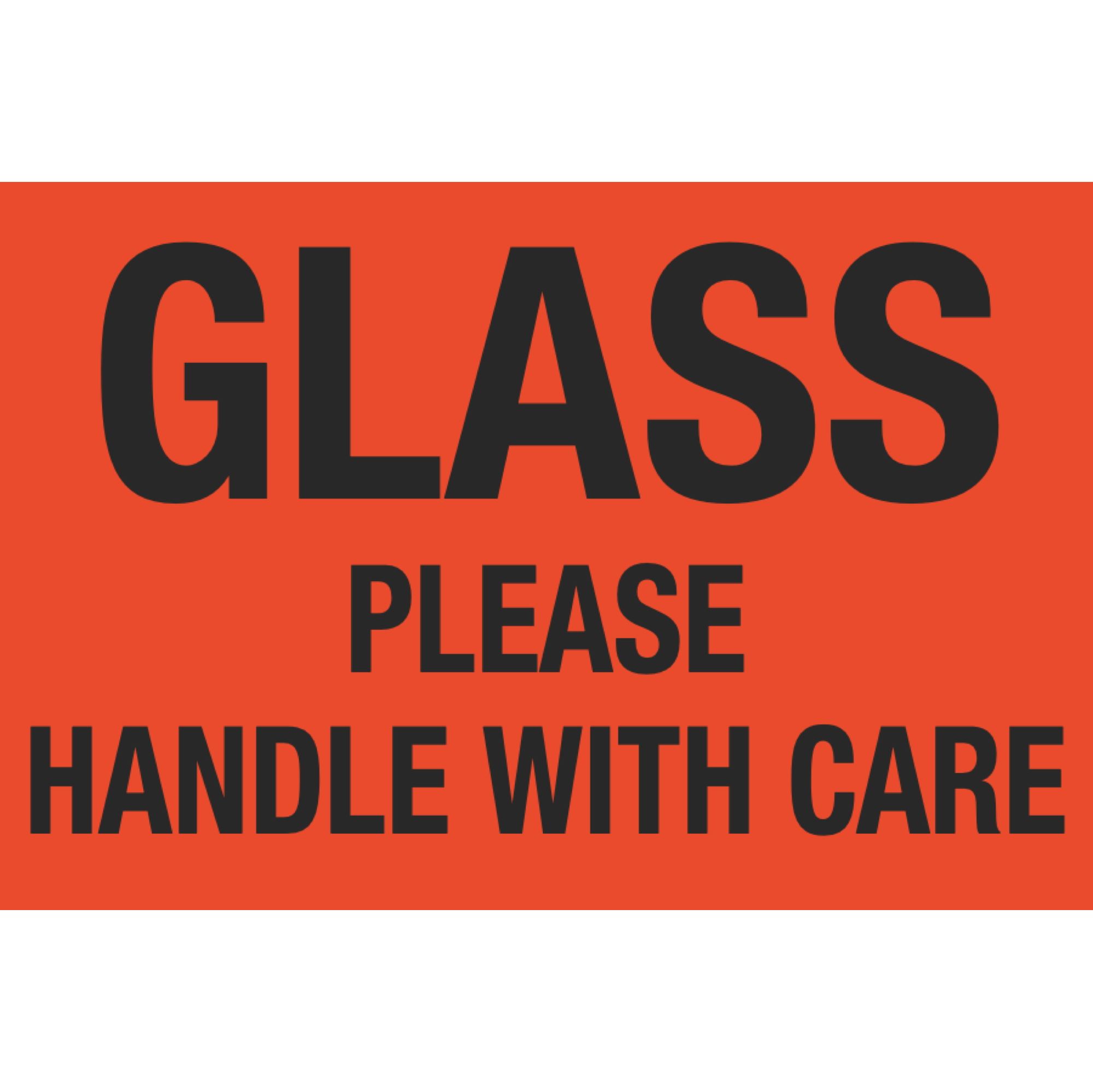 Glass Please Handle With Care 4 x 6 | Carlton Industries