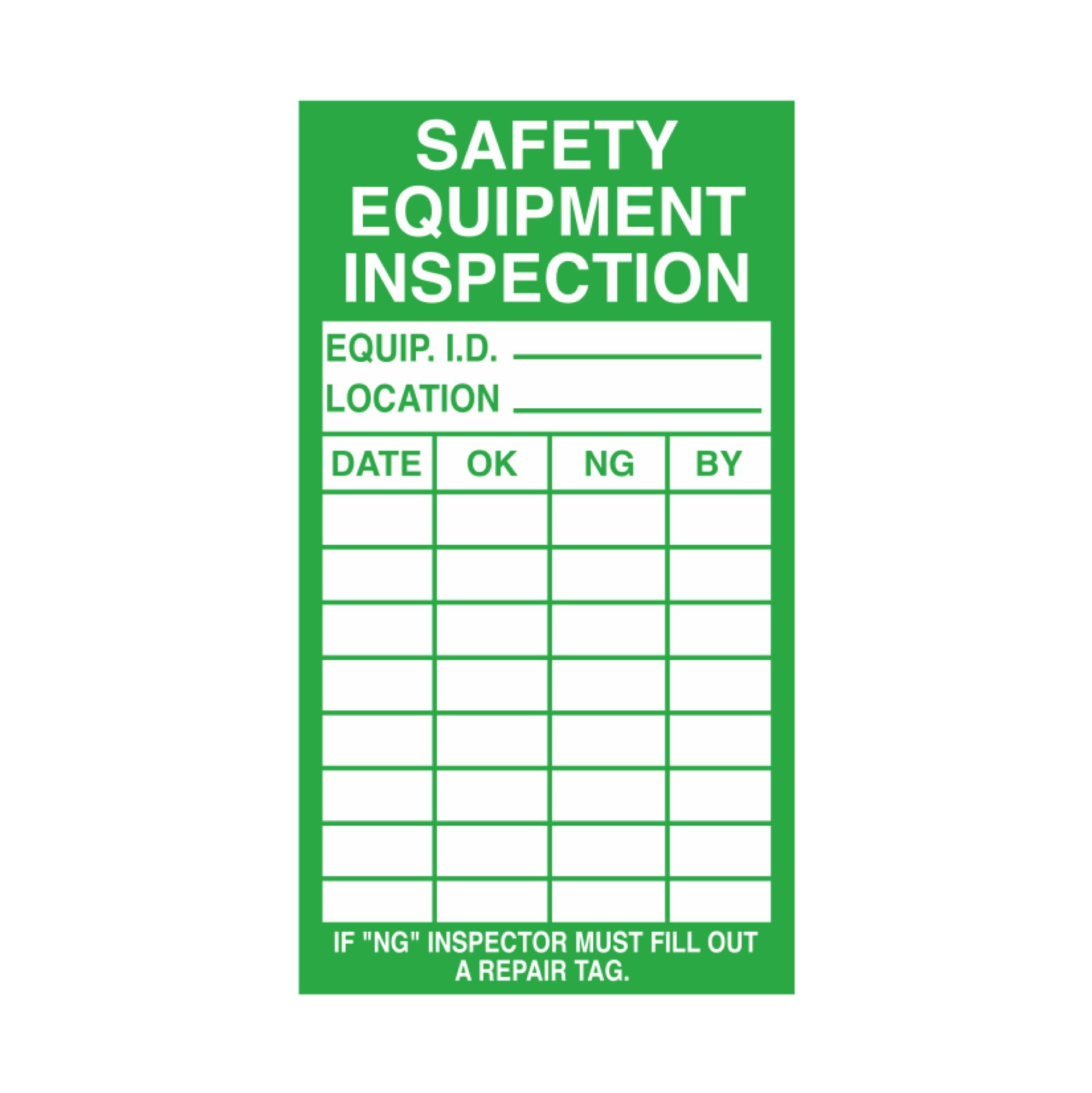 Safety Equipment Inspection - Decal | Carlton Industries