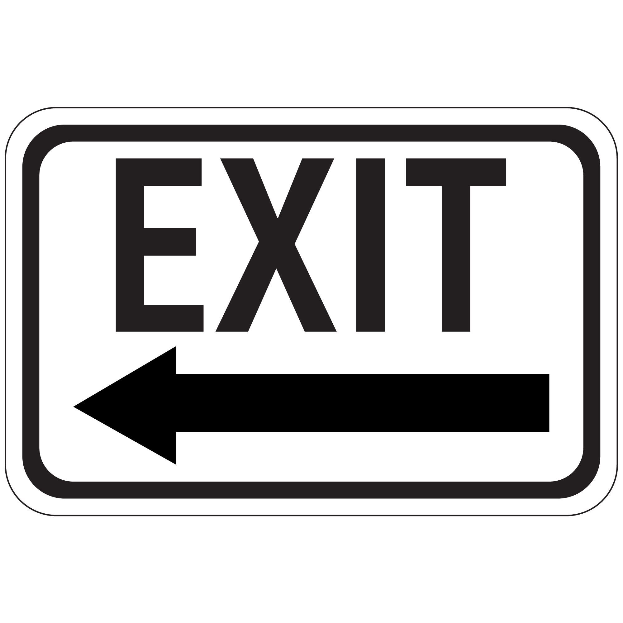 Exit Arrow - Left - High Intensity Reflective 12 x 18 | Carlton Industries