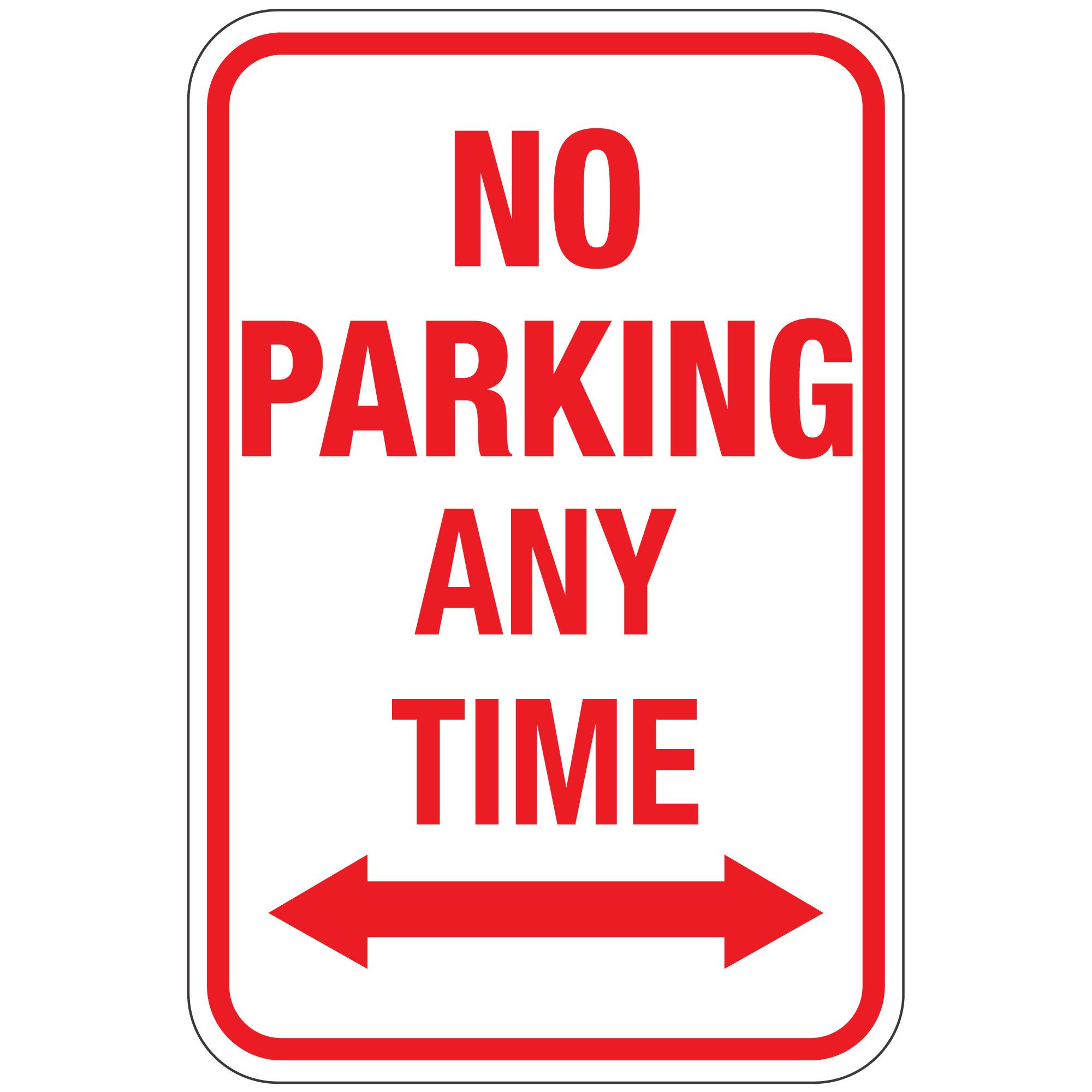 No Parking Any Time (Double Arrow Graphic) Sign 12 x 18 | Carlton ...