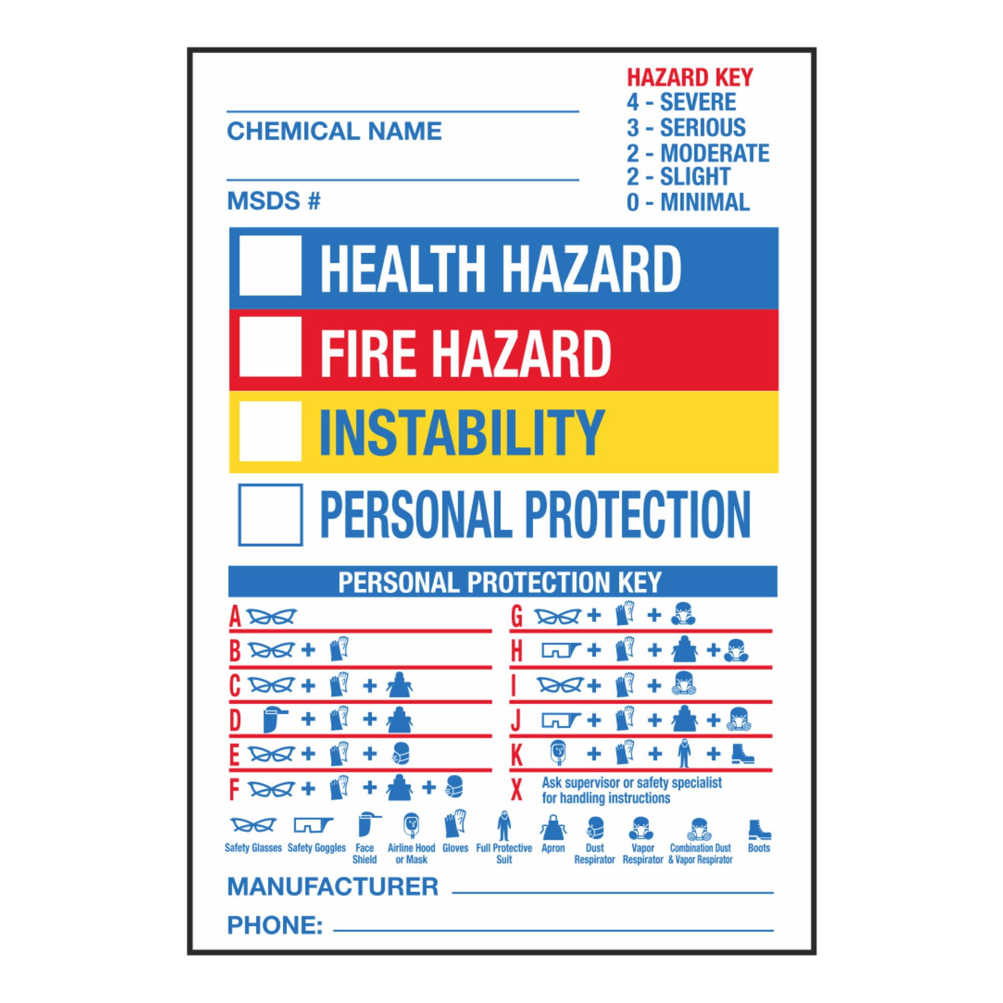 Blank Chemical Hazard Label - Blank Chemical Hazard Label (Small) 4.5 x 6.5