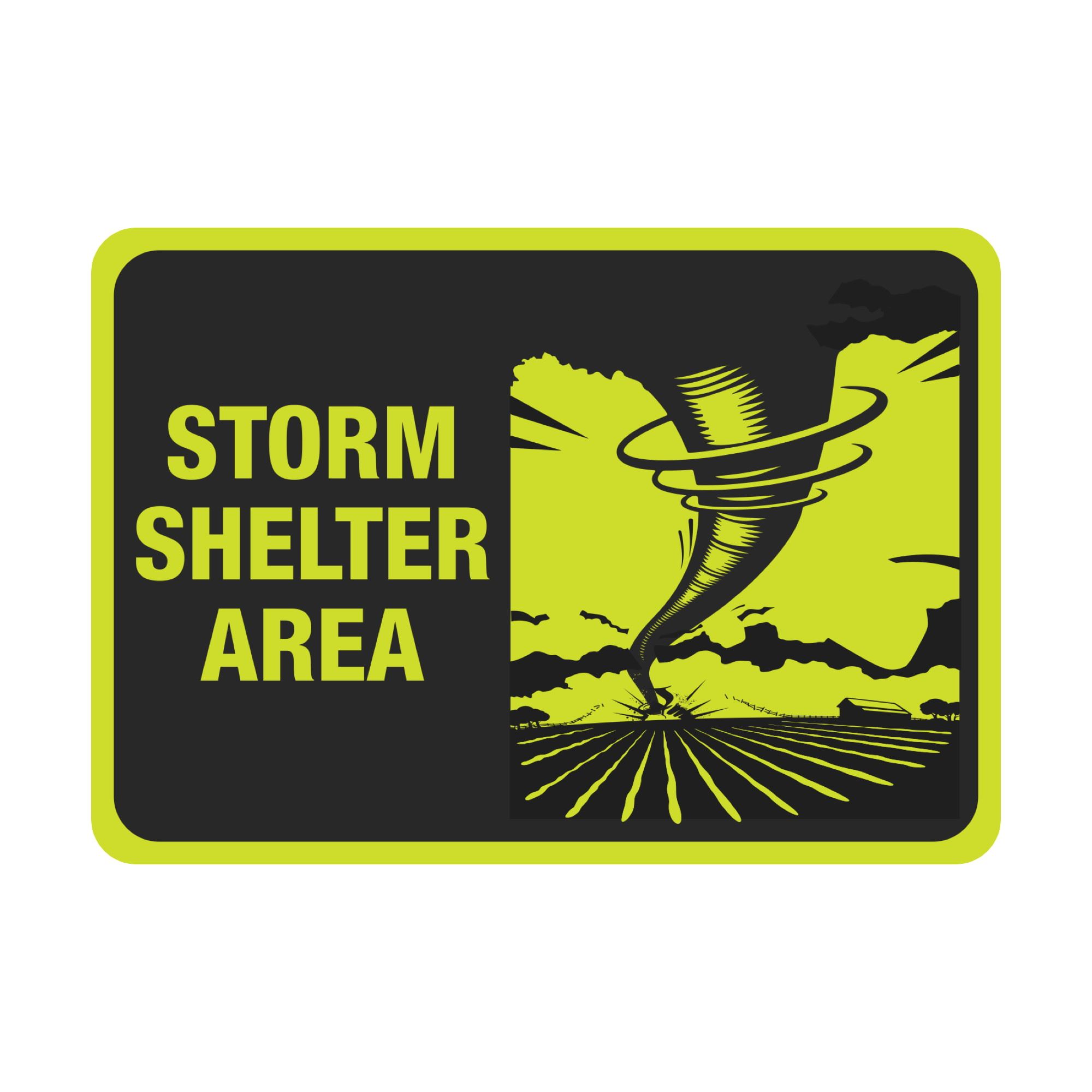 Luminescent Aluminum Storm Shelter Area Sign 7x10 | Carlton Industries