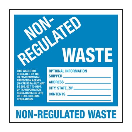 Custom Non-Regulated Waste - Vinyl Decal