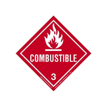 Combustible Shipping Label | Carlton Industries