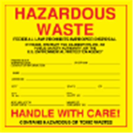 Custom Exterior HazMat Decals - Hazardous Waste 6 x 6 | Carlton Industries