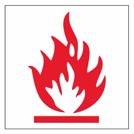 Hazard Symbol Decal - Flammable - 1/2"