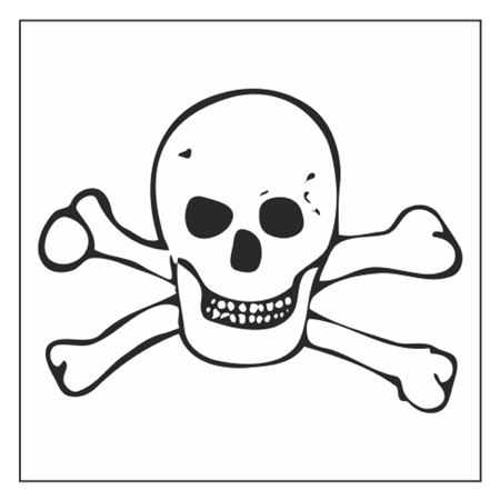 Hazard Symbol Decal - Skull/Crossbones - 1"