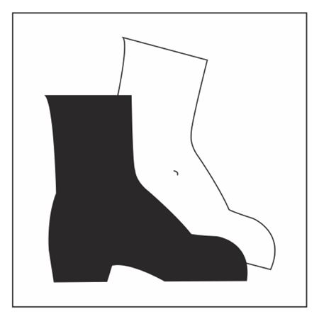 Hazard Symbol Decal - Protective Boots - 1/2"