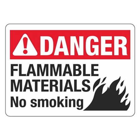 ANSI DANGER Flammable Materials No Smoking | Carlton Industries