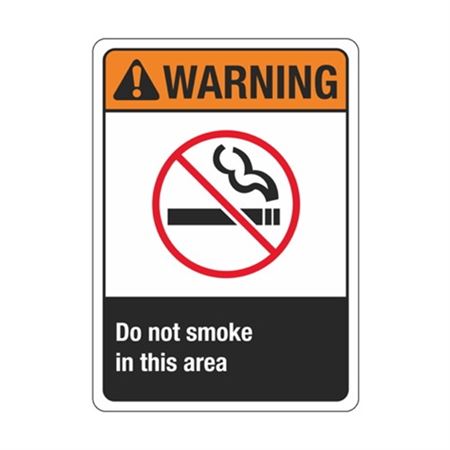 Warning Do Not Smoke In This Area Sign | Carlton Industries