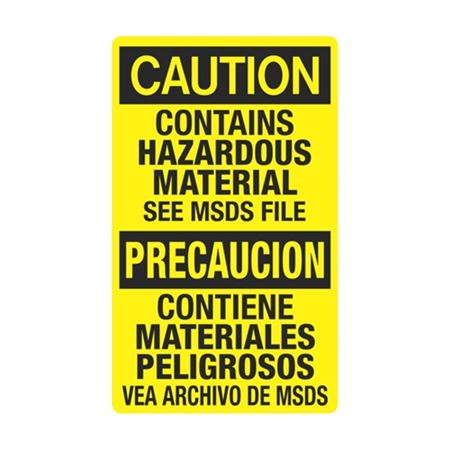 Caution Contains Hazardous Material See MSDS/Bilingual 12