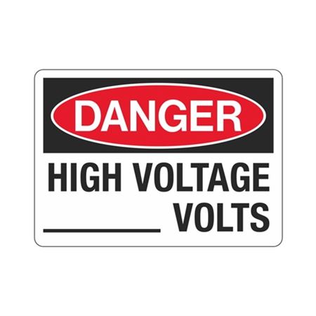 Danger High Voltage ____ Volts Sign | Carlton Industries