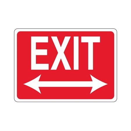 EXIT Double Arrow (White Text on Red) Sign | Carlton Industries