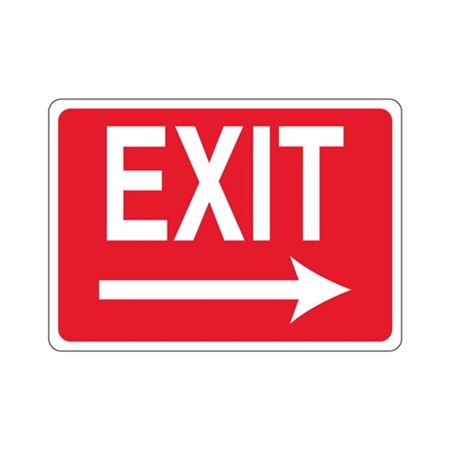 EXIT Right Arrow (White Text on Red) Sign | Carlton Industries