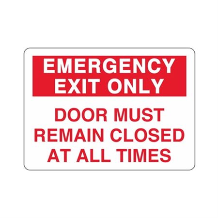 Emergency Exit Only Door Must Remain Closed Sign | Carlton Industries