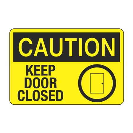 Caution Keep Door Closed Decal | Carlton Industries