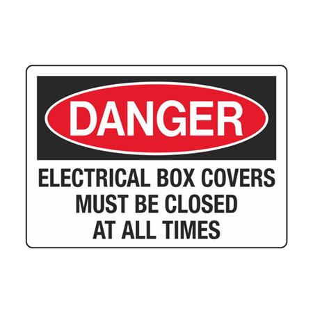 Electrical Box Covers Must Be Closed All Times 3 1/2 x 5