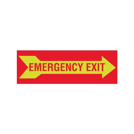 Luminescent Emergency Exit Graphic Right Arrow 4"x12" Sign