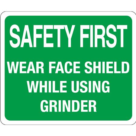 Wear Face Shield While Using Grinder - 10 x 14 Polyethylene