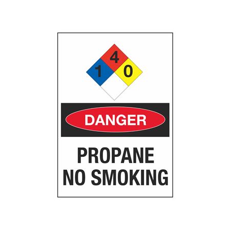 NFPA Chemical Signs - Propane No Smoking 10 x 14