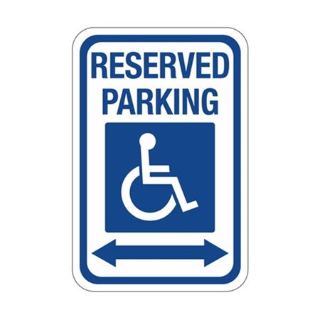 Reserved Parking Arrow Both Ways Symbol Sign 12