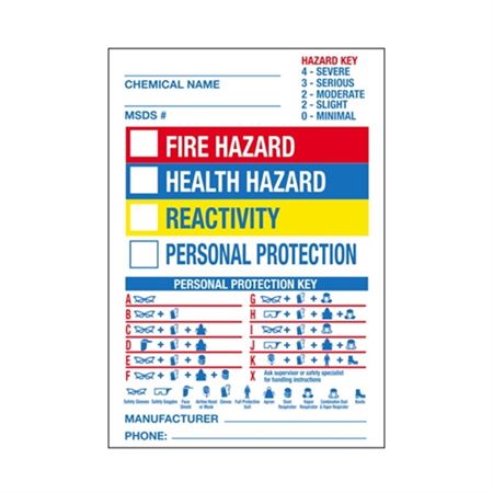 Blank Chemical Hazard Label - Pre-Printed- 7