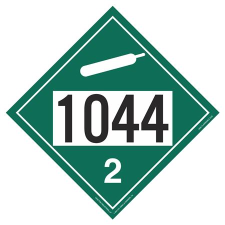 UN#1044 Non-Flammable Gas Numbered Placard