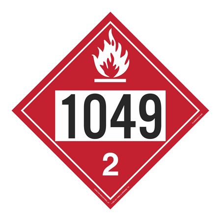 UN#1049 Flammable Gas Numbered Placard