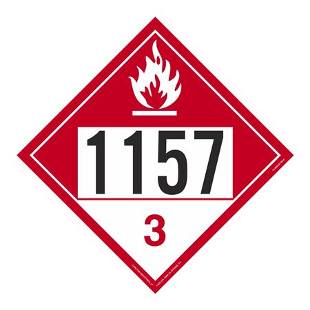 UN#1157 Combustible Stock Numbered Placard