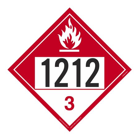 UN#1212 Combustible Stock Numbered Placard