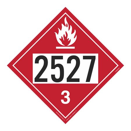 UN#2527 Flammable Stock Numbered Placard