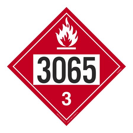 UN#3065 Flammable Liquid Numbered Placard