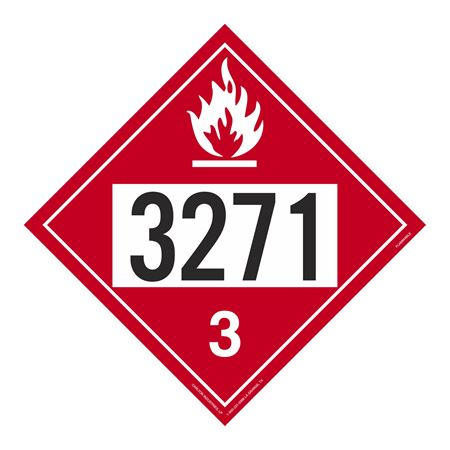 UN#3271 Flammable Liquid Numbered Placard