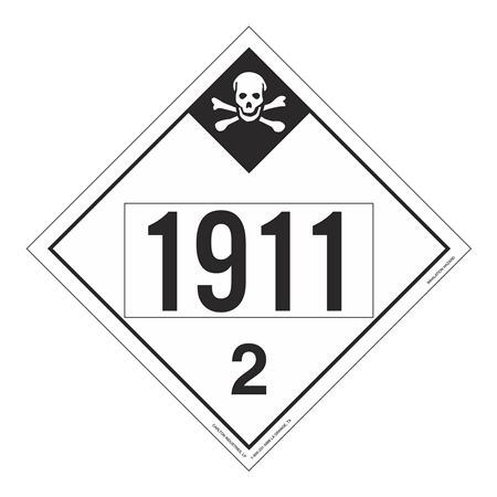 UN#1911 Inhalation Hazard Numbered Placard