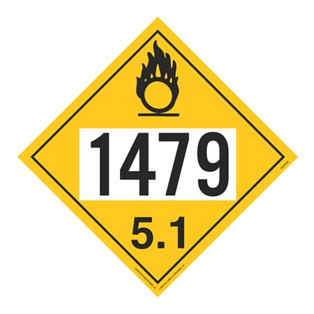 UN#1479 Oxidizer Stock Numbered Placard