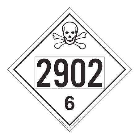 UN#2902 Poison Stock Numbered Placard