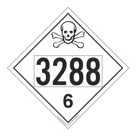 UN#3288 Poison/Toxic Numbered Placard