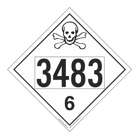 UN#3483 Poison/Toxic Numbered Placard