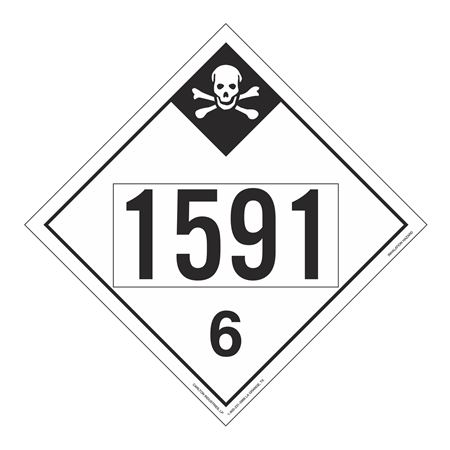 UN#1591 Poison Inhalation Hazard Numbered Placard - Polyvinyl