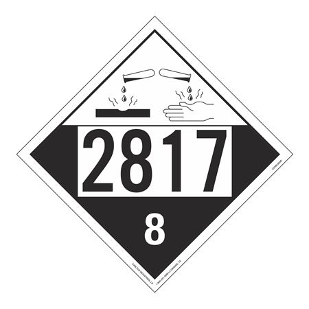 UN#2817 Corrosive Stock Numbered Placard