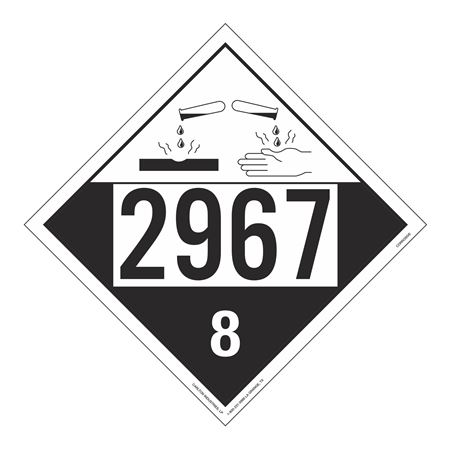 UN#2967 Corrosive Numbered Placard