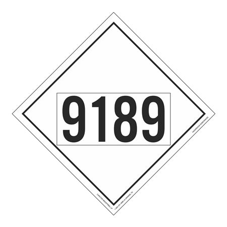 UN#9189 Hazardous Substance Stock Numbered Placard