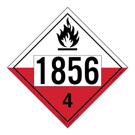 UN#1856 Spontaneously Combustible Numbered Placard