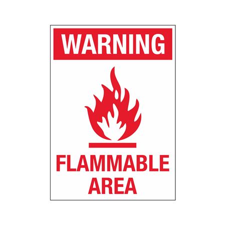 Warning Flammable Area Vinyl 10" x 14" Sign